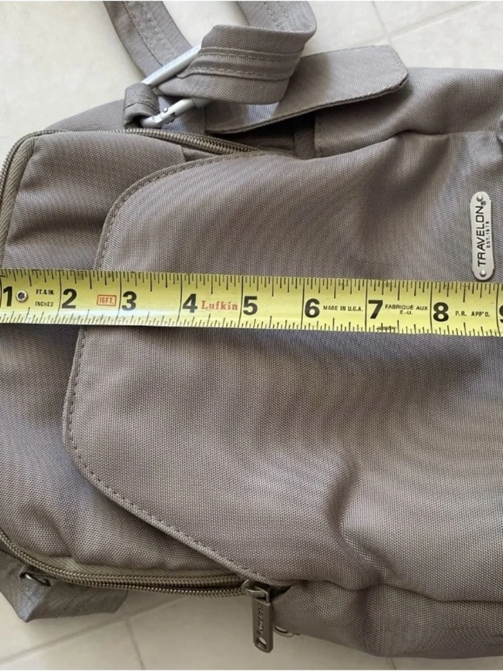 Travelon beige Crossbody multi/pocket Organizer Bag with card slots